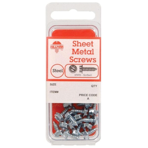 Hillman Sheet Metal Screw, #8 x 1 in, Zinc Plated Steel Flange Hex Head Hex Drive, 10 PK 5102678 - main